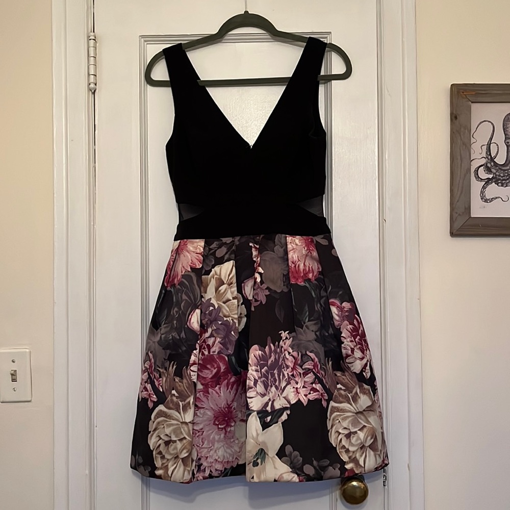 Formal floral cutout dress